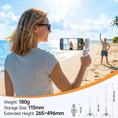 3-in-1 Compact Metal Selfie Stick-Tripod for Cellphone- Black Selfie Stick Kit + Light with Quick Magnetic Setup, Adjustable Holder, Rotatable Stabilizer, Extendable Remote, 3 Rings, Fill Light Ready Mobile Accessory, Selfie Sti