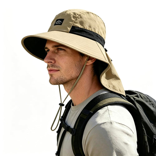 UPF 50+ Wide Brim Sun Hat with Neck Flap