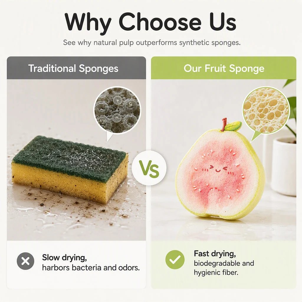 🔥LAST DAY SALE 49% OFF- 🥗✨Cute fruit-shaped dishwashing sponge brush🧴🍲