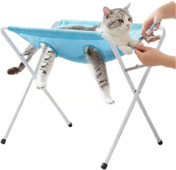Pet Grooming Table - Breathable 8 Holes & Bite Resistant | Pet Grooming Table with Container for Puppy - Suitable for Cats Kittens Puppies Cutting Claws Cleaning