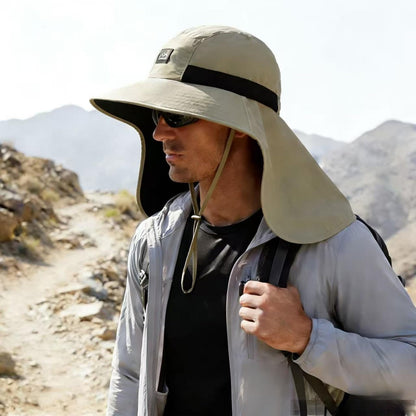 UPF 50+ Wide Brim Sun Hat with Neck Flap
