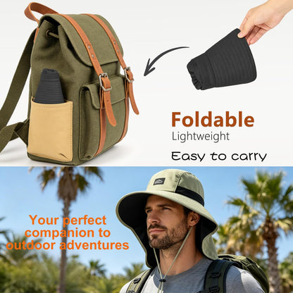 UPF 50+ Wide Brim Sun Hat with Neck Flap