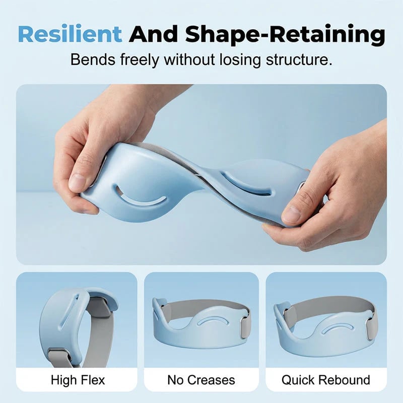 Flexible patella knee strap bending and returning to shape