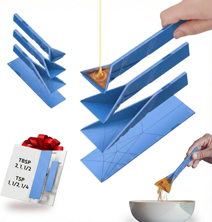 🥄  3-in-1 Measuring Spoons – 6 Sizes in 2 Foldable Magnetic Spoons