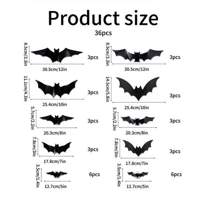 72 Pack Remote Control Light-Up 3D Halloween Bat Wall Decor – Flashing Bat Stickers for Indoor Party, Bedroom, Bathroom Mirror, Garage & Door Decorations