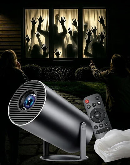 Scary Decorations Halloween Window Projector，White：With Effect fabric | Projects Animated Horror Window Scenes with Easy Setup, 210° Rotation, Built-In Speaker, And Auto Keystone Correction