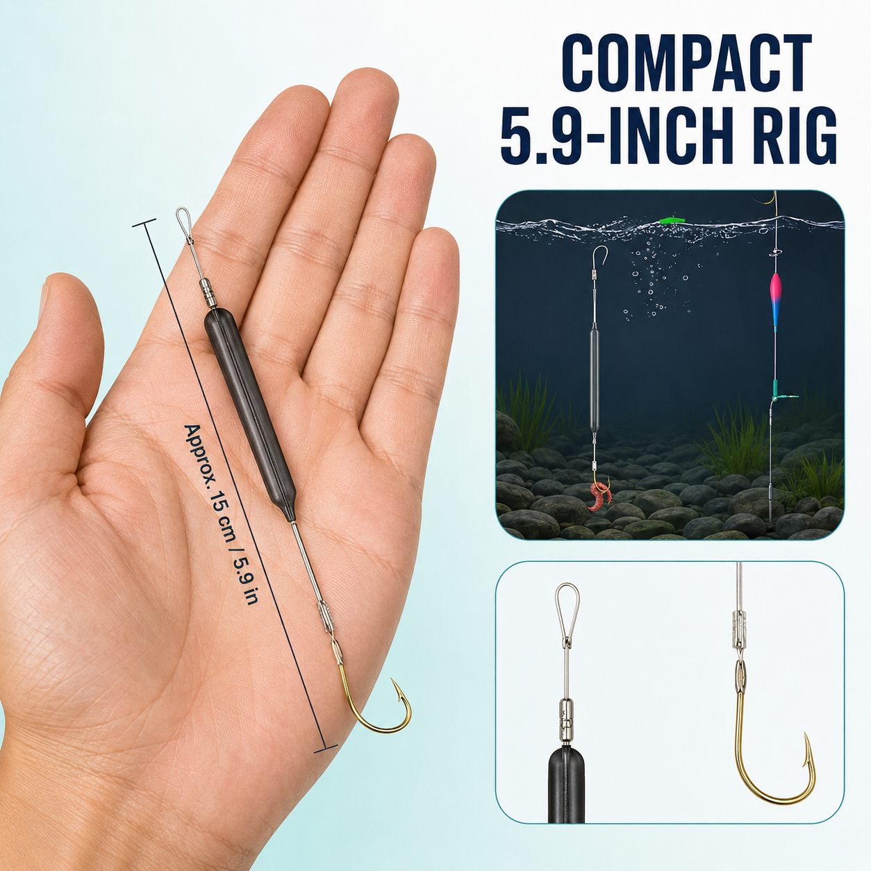 🎣 Pre-Tied Off Bottom Fishing Rig | Anti-Snag Floating Bottom Hook Leaders