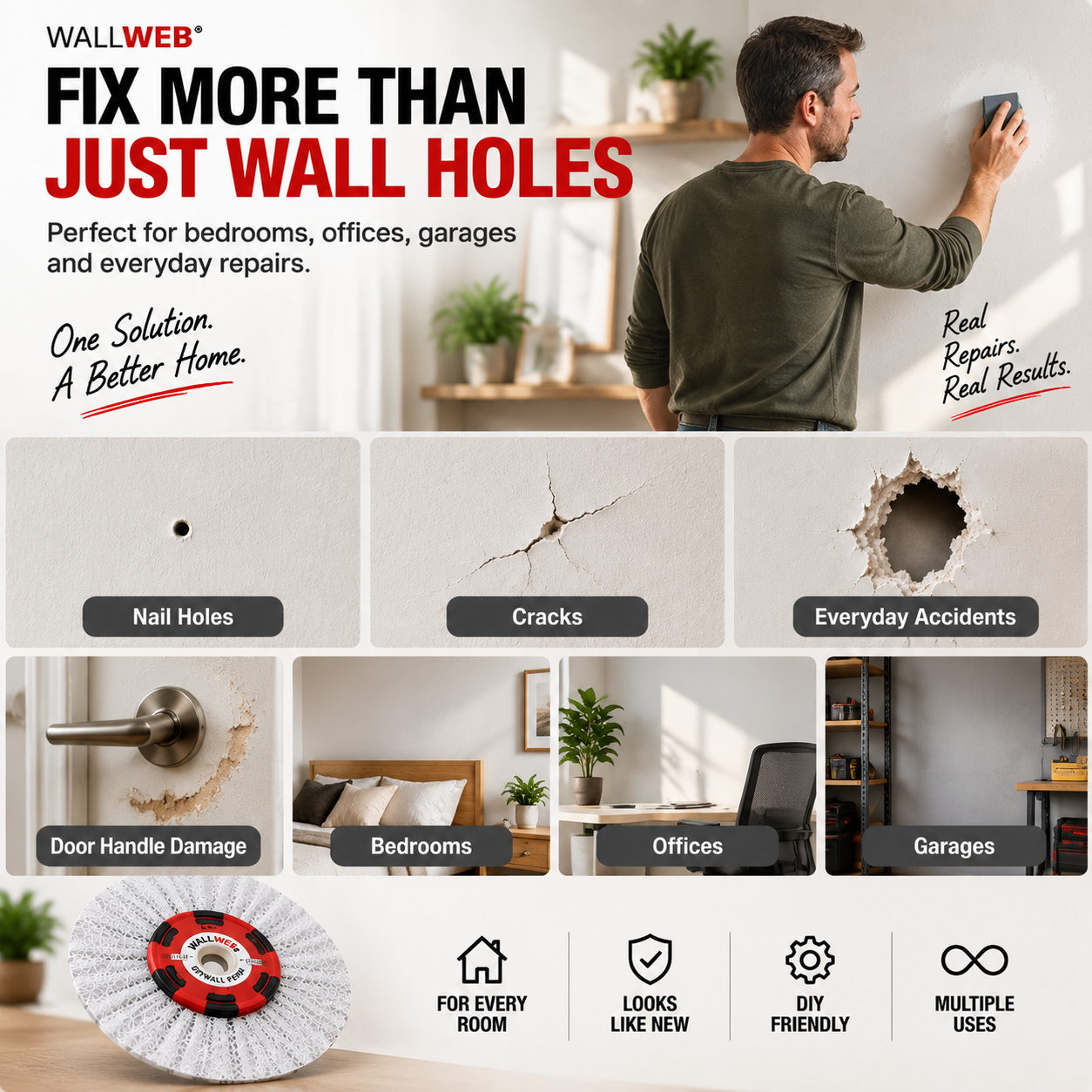🔥 WallFix Pro™ – Instant Drywall Repair Kit