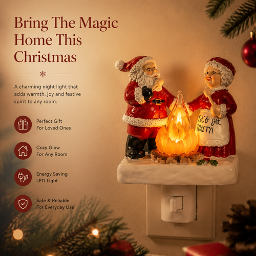 Santa Claus Resin Night Light - Creative Christmas Decorative Light for Home Living Room, Indoor Festive Home & Party Supplies