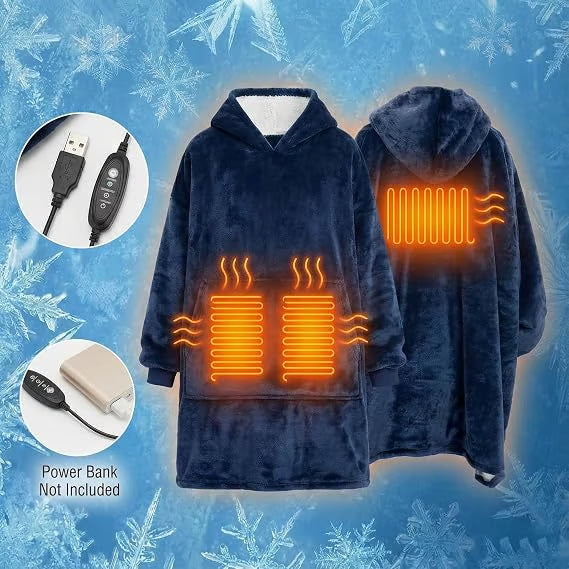 Heated Hoodie with Dog Pouch, Cat Hoodie Wearable Heated Blanket for Women and Men, Cozy Fleece Sweatshirt with Pet Pocket