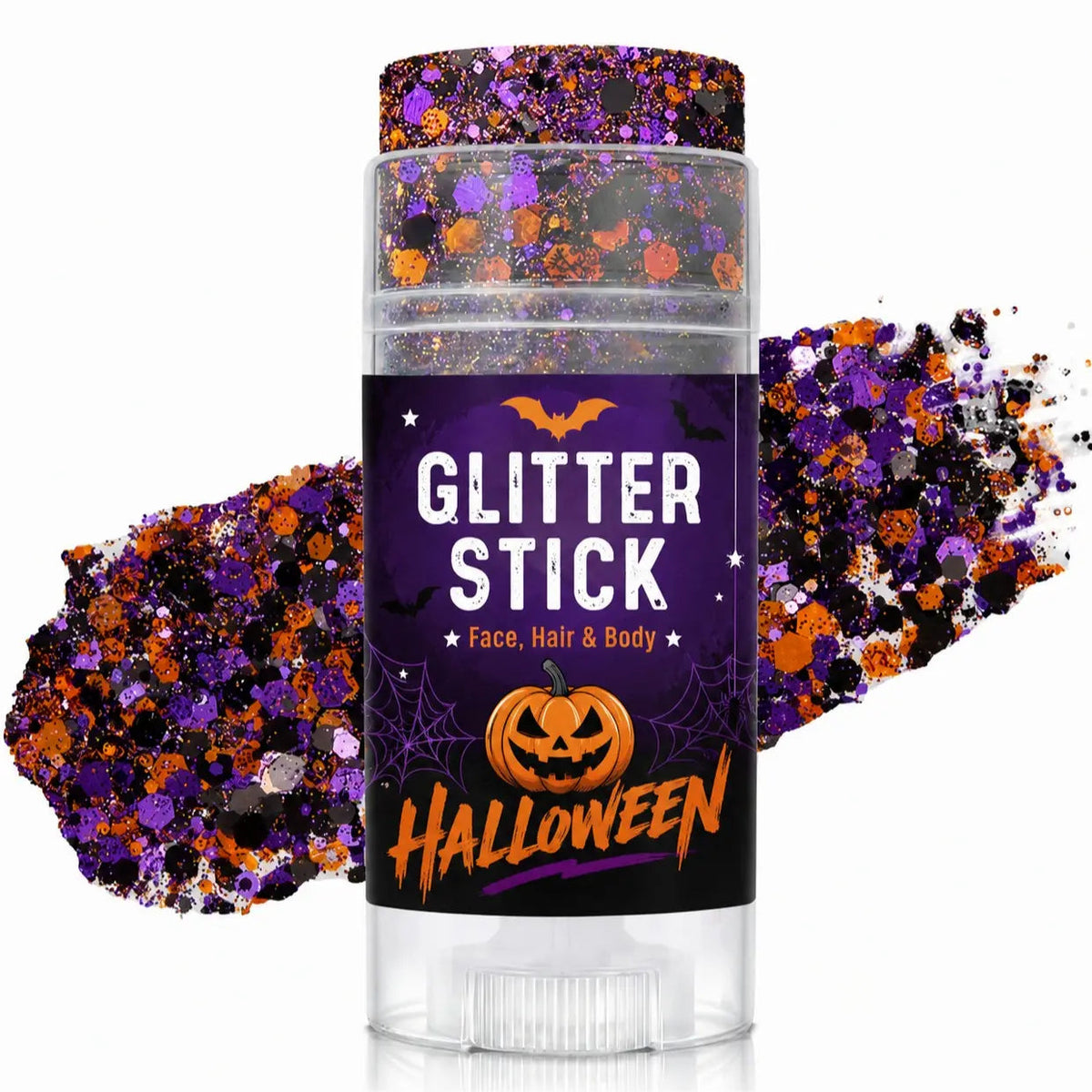 Purple orange black Halloween chunky glitter stick