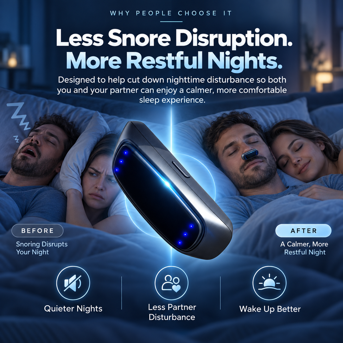 😴 SleepQuiet™ Smart Anti-Snoring Throat Device – Comfortable Nighttime Snore Relief Aid