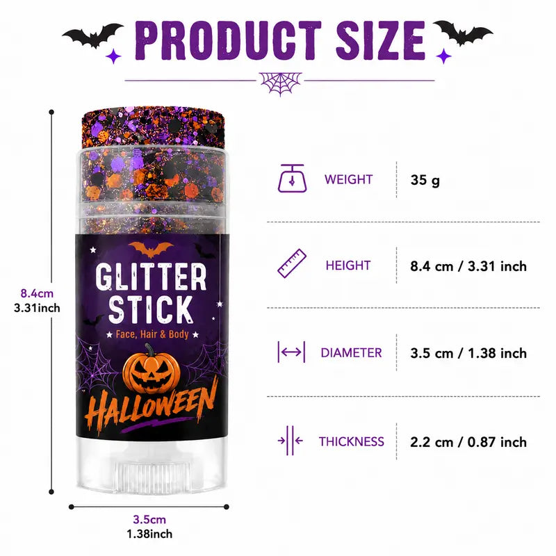 Halloween glitter stick size dimensions and weight