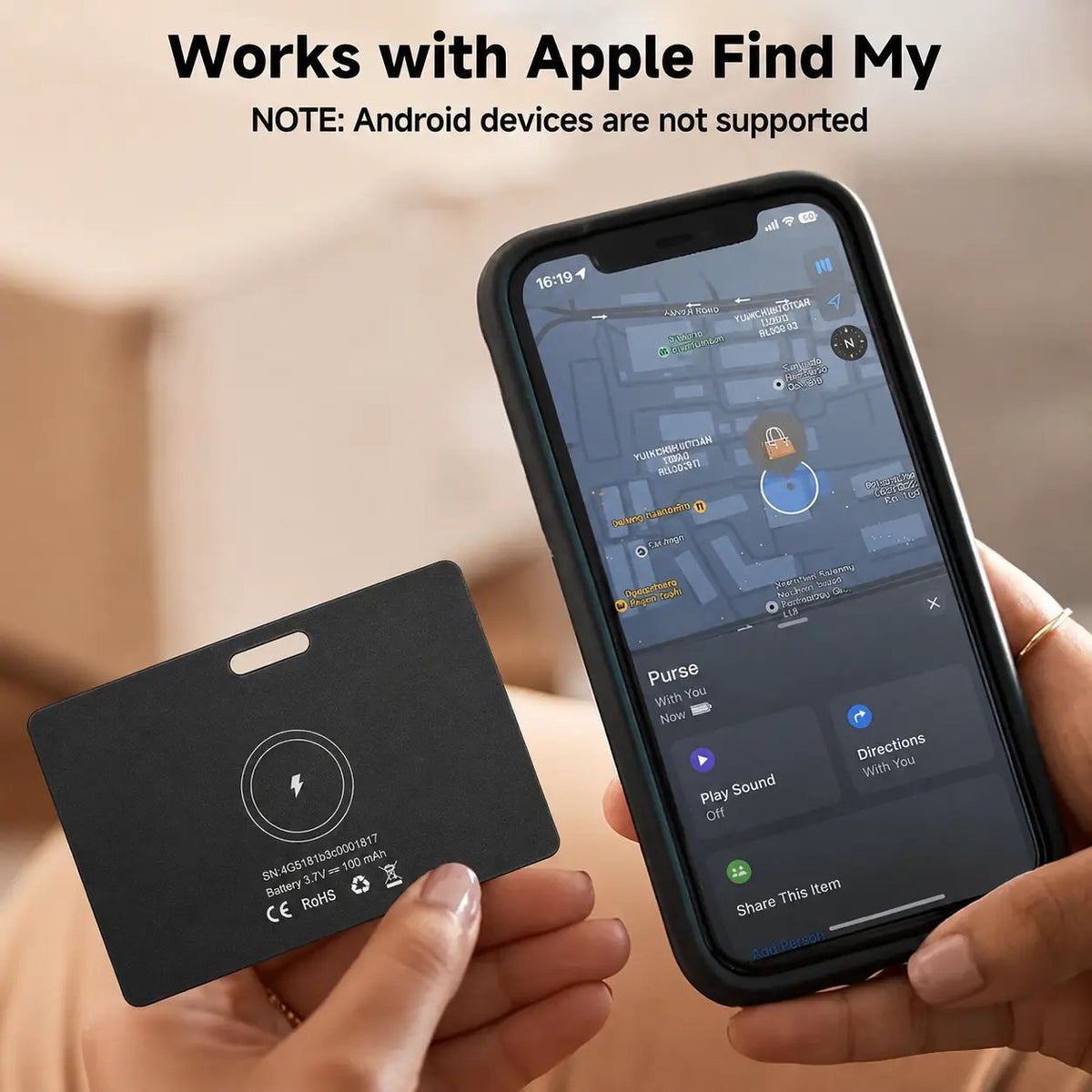 Ultra‑Slim Wallet Tracker Card｜Works with Apple Find My 📇