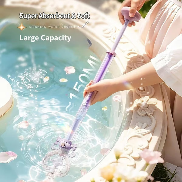 Magic Wand Water Squirter, Spinning Water Spray Toy, Pull-Out Fairy Wand Water Blaster, Funny Firework Water Sprayer for Summer Beach Pool Party Outdoor Games, for Adult