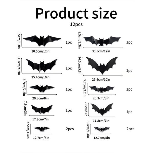 72 Pack Remote Control Light-Up 3D Halloween Bat Wall Decor – Flashing Bat Stickers for Indoor Party, Bedroom, Bathroom Mirror, Garage & Door Decorations