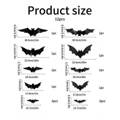 72 Pack Remote Control Light-Up 3D Halloween Bat Wall Decor – Flashing Bat Stickers for Indoor Party, Bedroom, Bathroom Mirror, Garage & Door Decorations